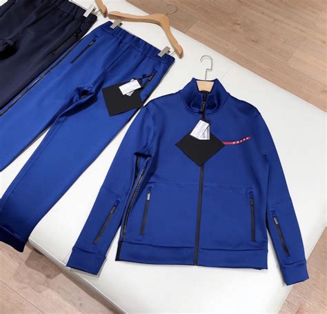 women's prada tracksuit|Prada blue tracksuit.